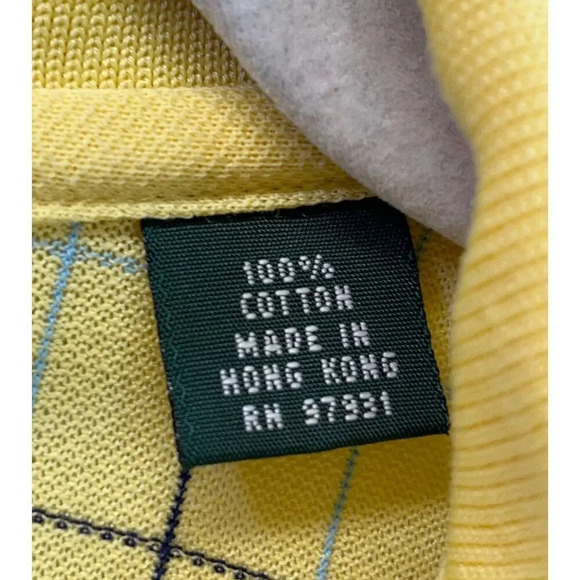 Masters Collections S Mens Yellow/Blue Strips 60's Two-PlyMercerized Polo Shirt - Picture 6 of 11